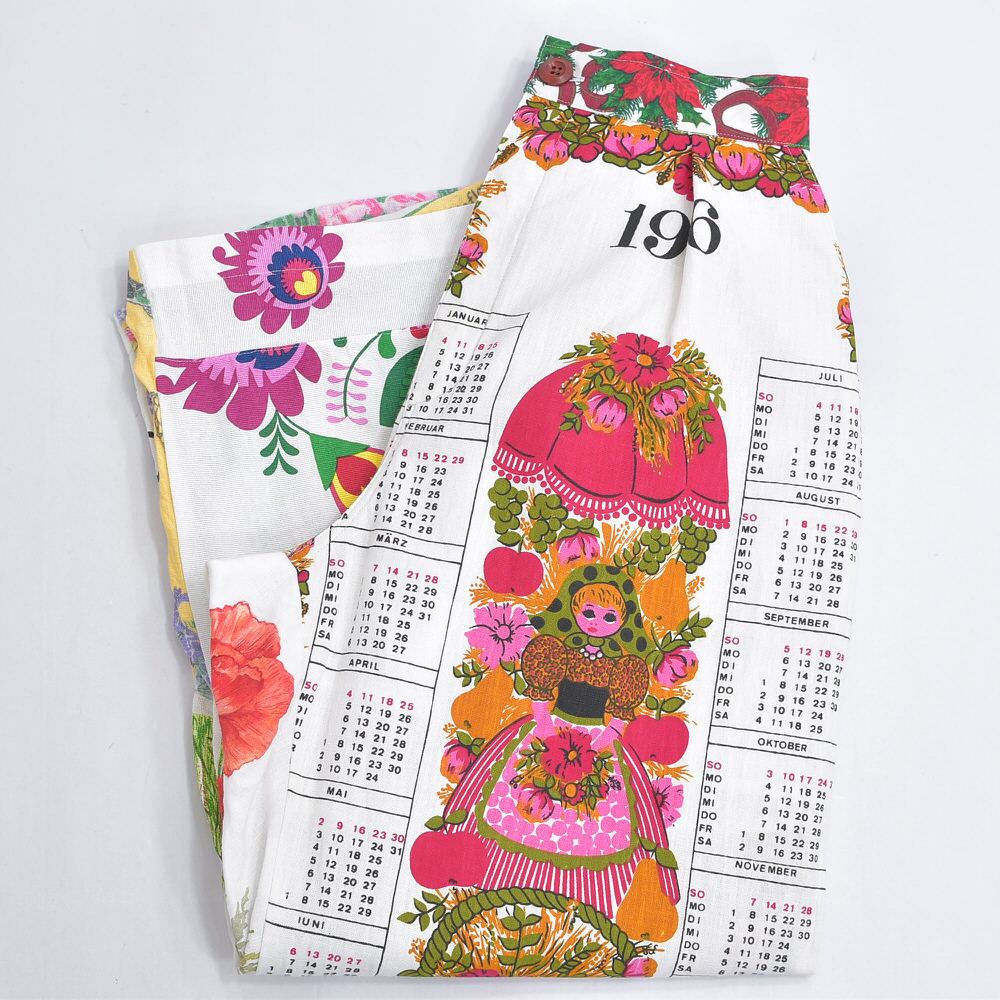 Remakeリメイク ヴィンテージ テキスタイル パッチワーク デザイン 再構築 ワイド ルーズシルエット バギーパンツ ツギハギ 古着 裏地付き レディースW66~92cm