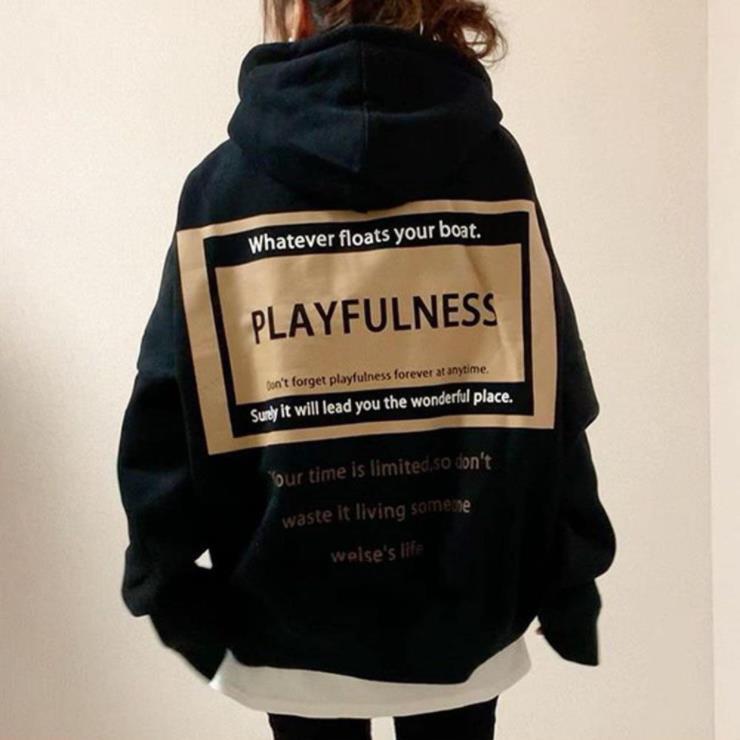 秋新作 パーカー　レディース トップス スウェット プリント フード付き