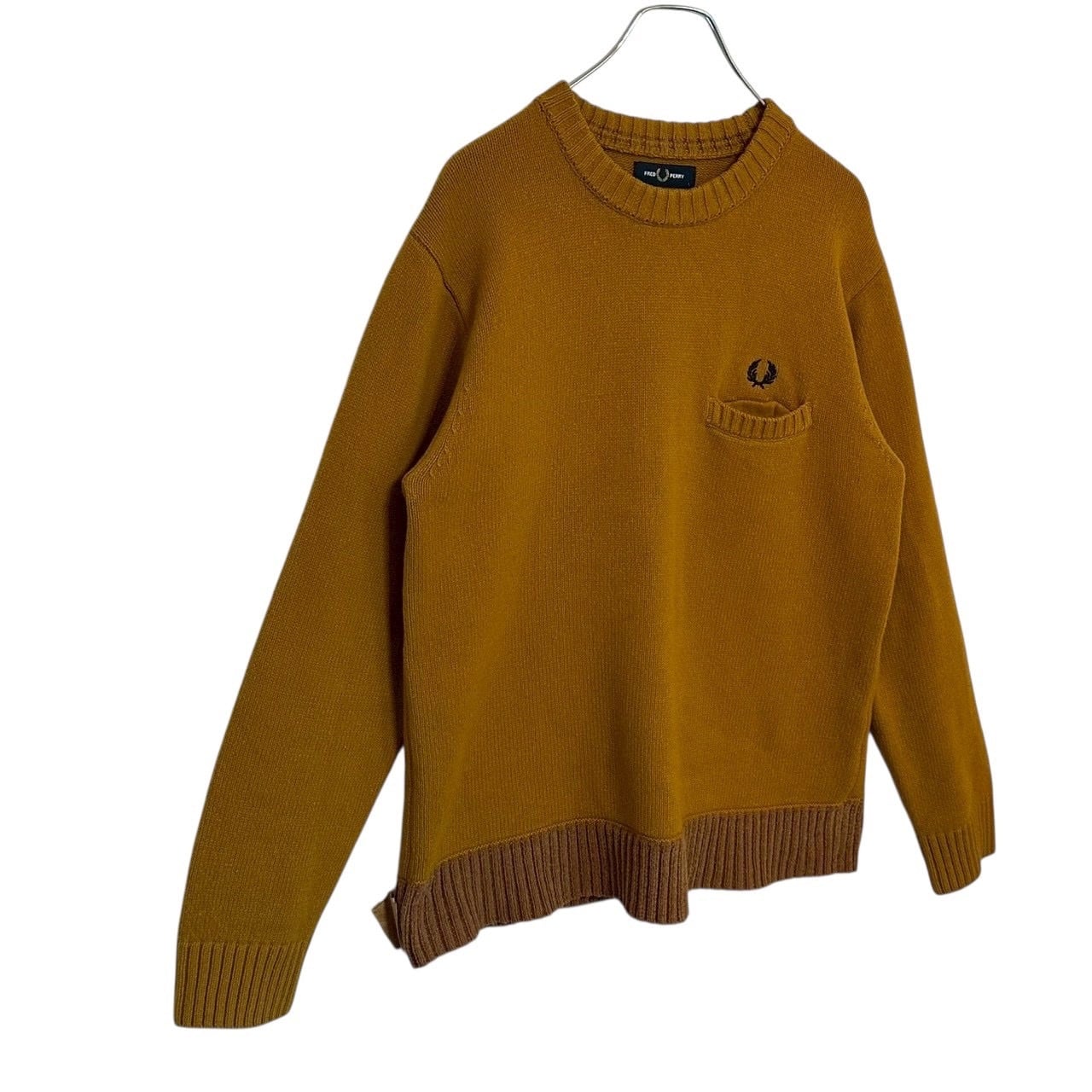 FRED PERRY フレッドペリー ニットセーター L 刺繍ロゴ ワンポイント