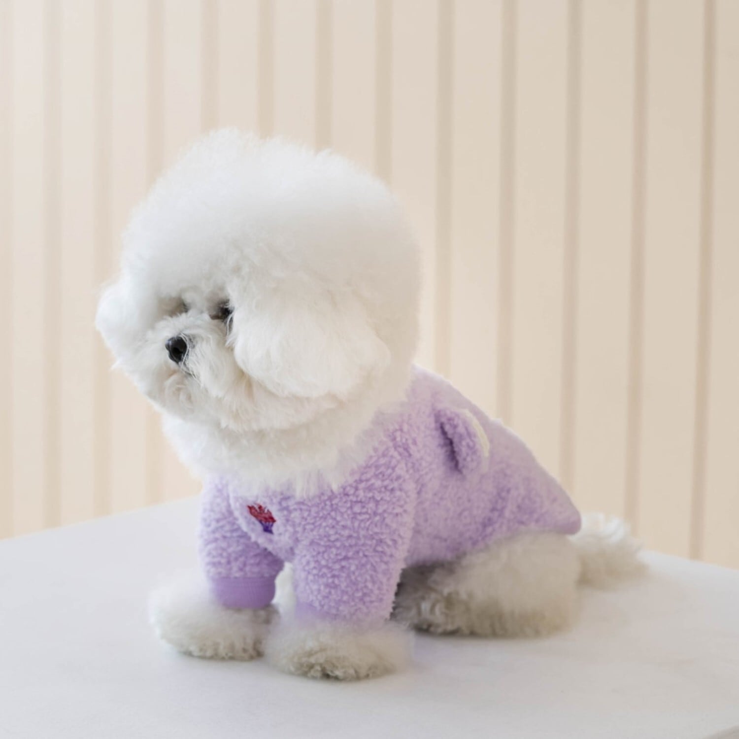 M〜XL】即納☆ケアベアもこもこフリースTシャツ ラベンダー♡ 犬
