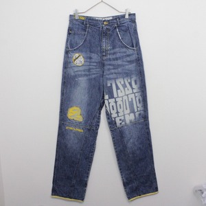 【Caka act2】Patch × Graphic Design Vintage Baggy Denim Pants