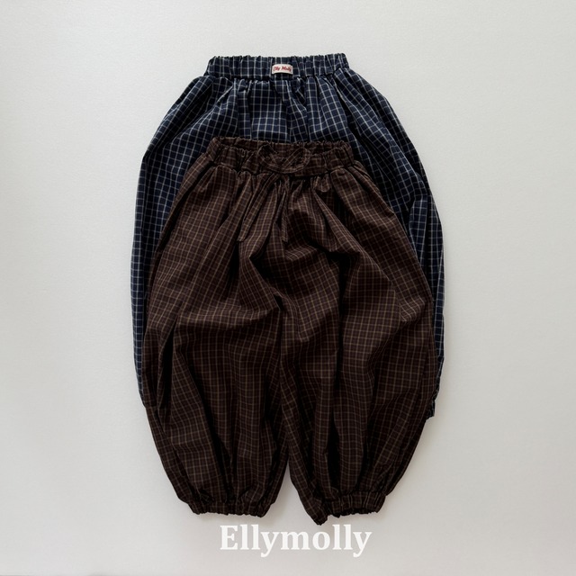 【取寄】elly molly｜autumn grid balloon pants｜オータムグリッドバルーンパンツ｜5-15｜kids&jr｜26 autumn