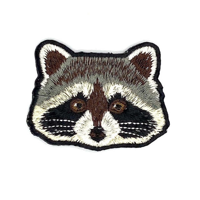 アライグマの刺繍ワッペン