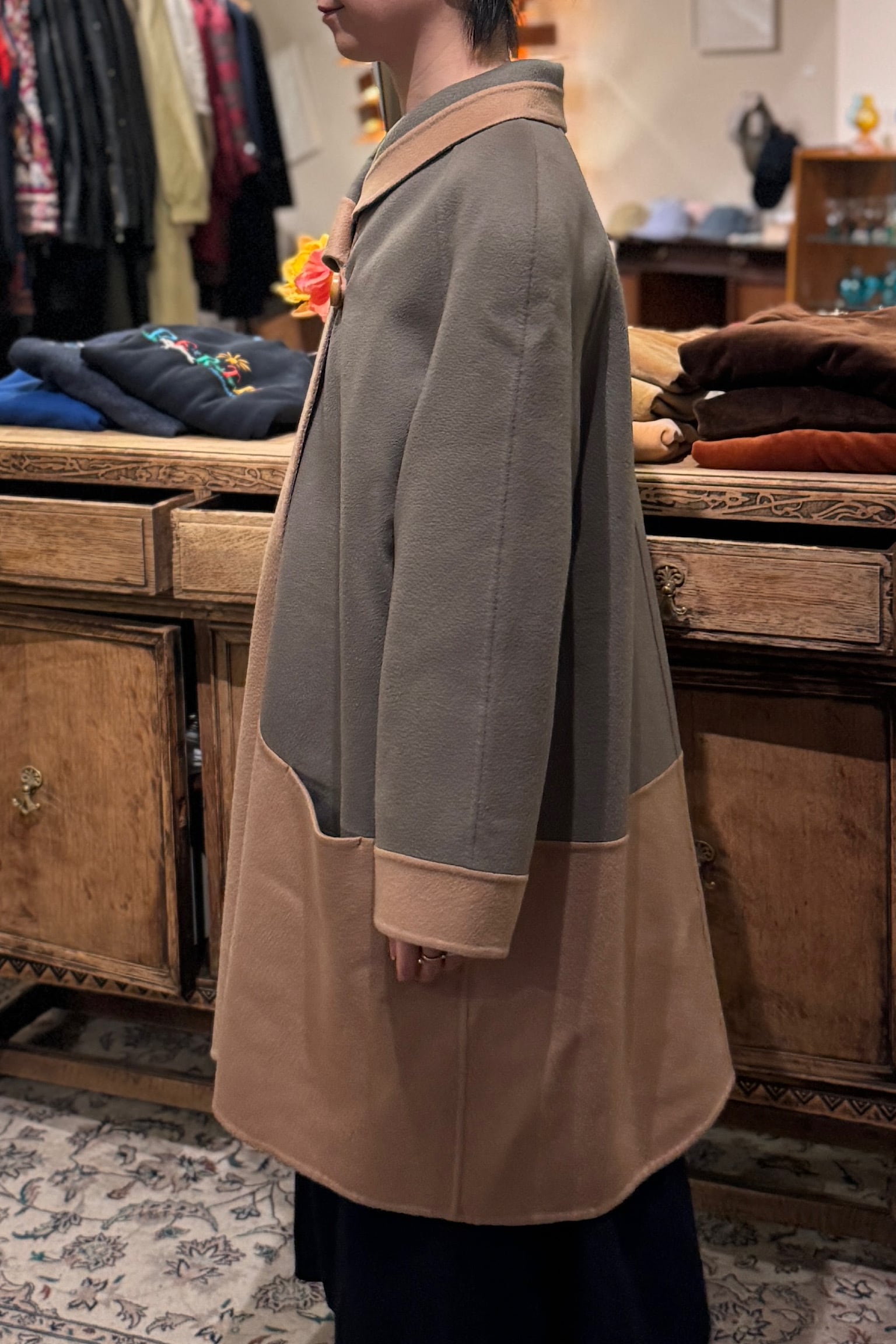 カシミアハンドメイドポンチョコート | DROOMTUIN_VINTAGE