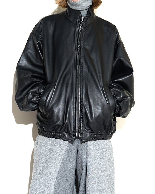 ssstein "SHEEP LEATHER STAND COLLAR JACKET〔BLACK〕"