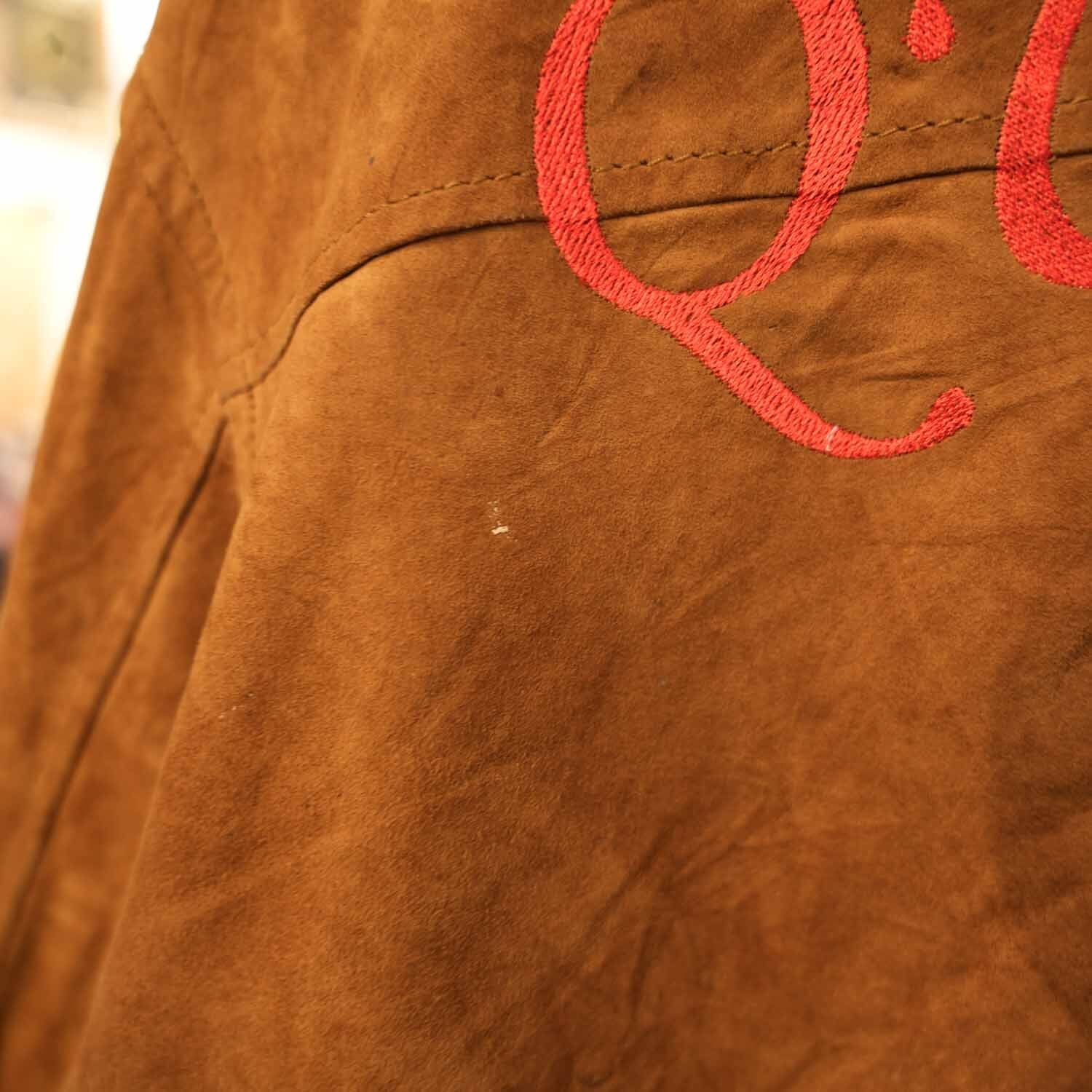 90s～ Valstar型 ヴィンテージ 刺繍 レザーブルゾン 本革 スーベニア