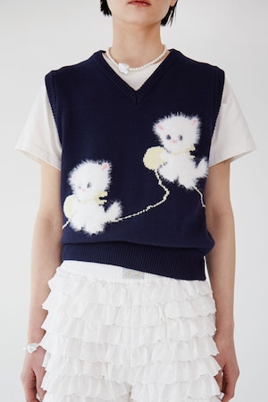 [JOLIE LAIDE] Cassie knit vest (Navy) 正規品 韓国ブランド 韓国通販 韓国代行 韓国ファッション jolielaide Vintage Lover Club 日本 店舗