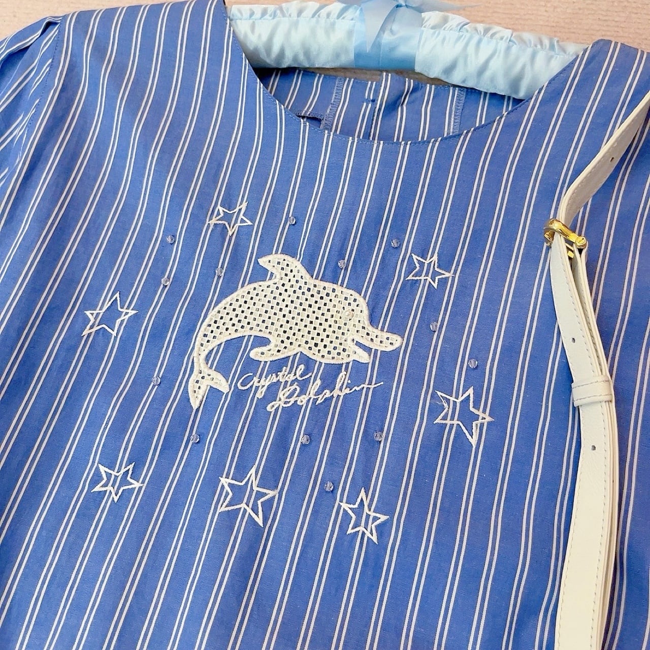dolphin blue stripe blouse