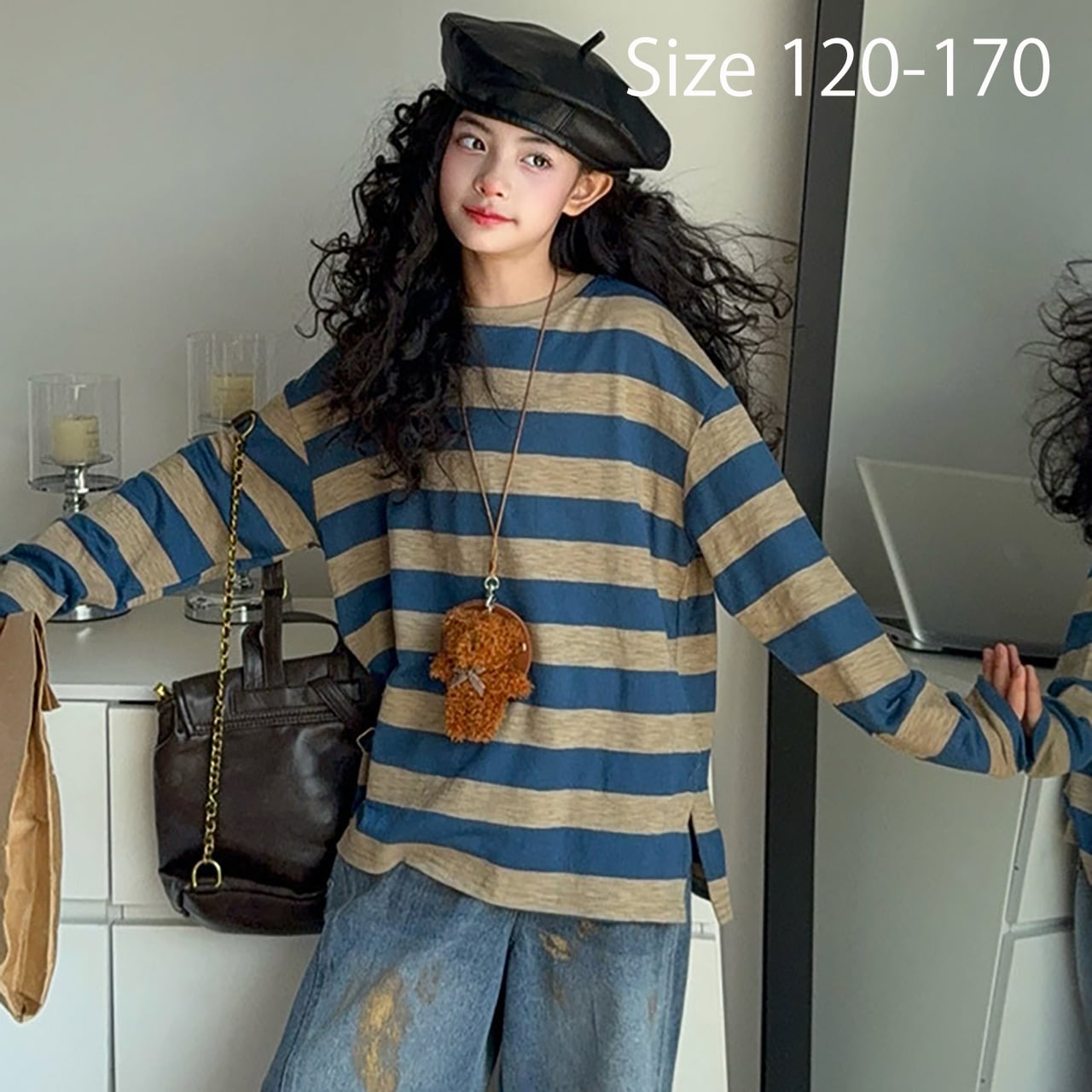 大人カジュアルなルーズボーダーシャツ