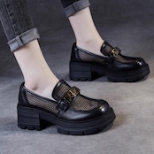 メッシュ ゴールドバックル ローファー 90032