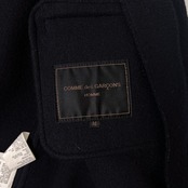 90s COMME des GARCONS HOMME コムデギャルソン オム メルトンウール オーバーコート M /ネイビー/AD1998/田中オム