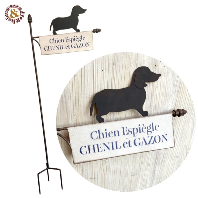 ダックスフント ガーデンピック 大きい｜存在感たっぷり ガーデン雑貨