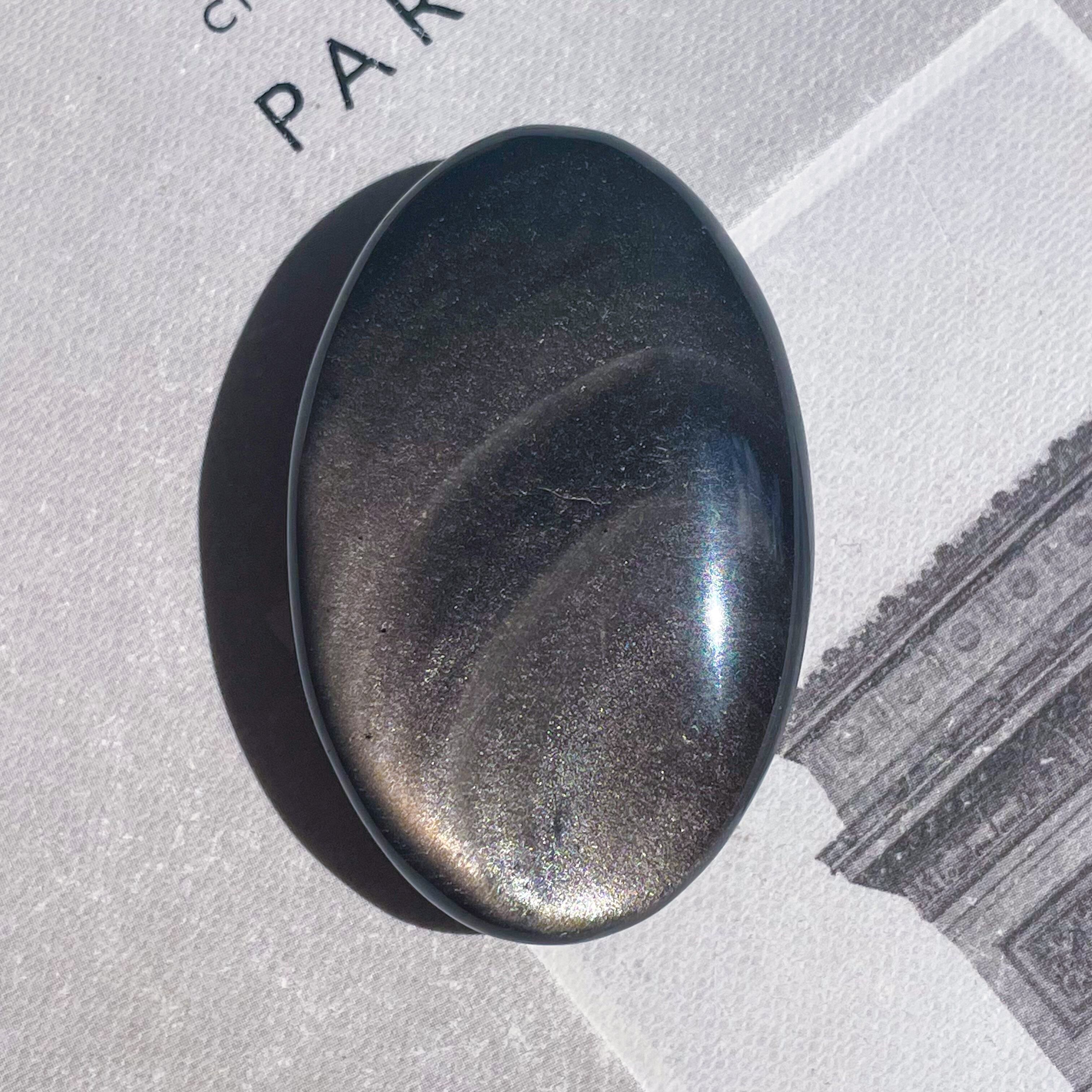 Silver Sheen Obsidian Palm 3 ✧ シルバーシーンオブジディアン