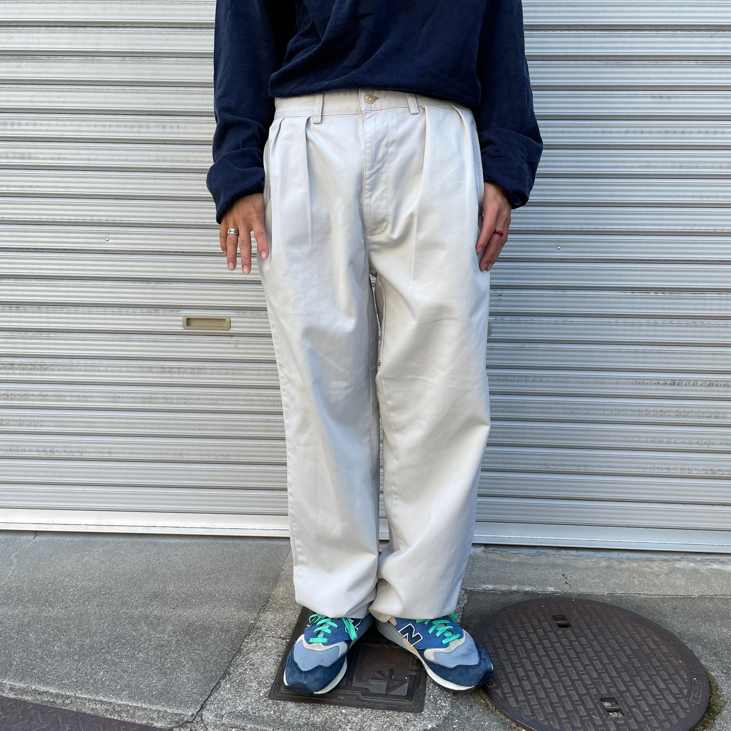 送料無料』90s Ralph Lauren ラルフローレン タック入りチノパンツ W32