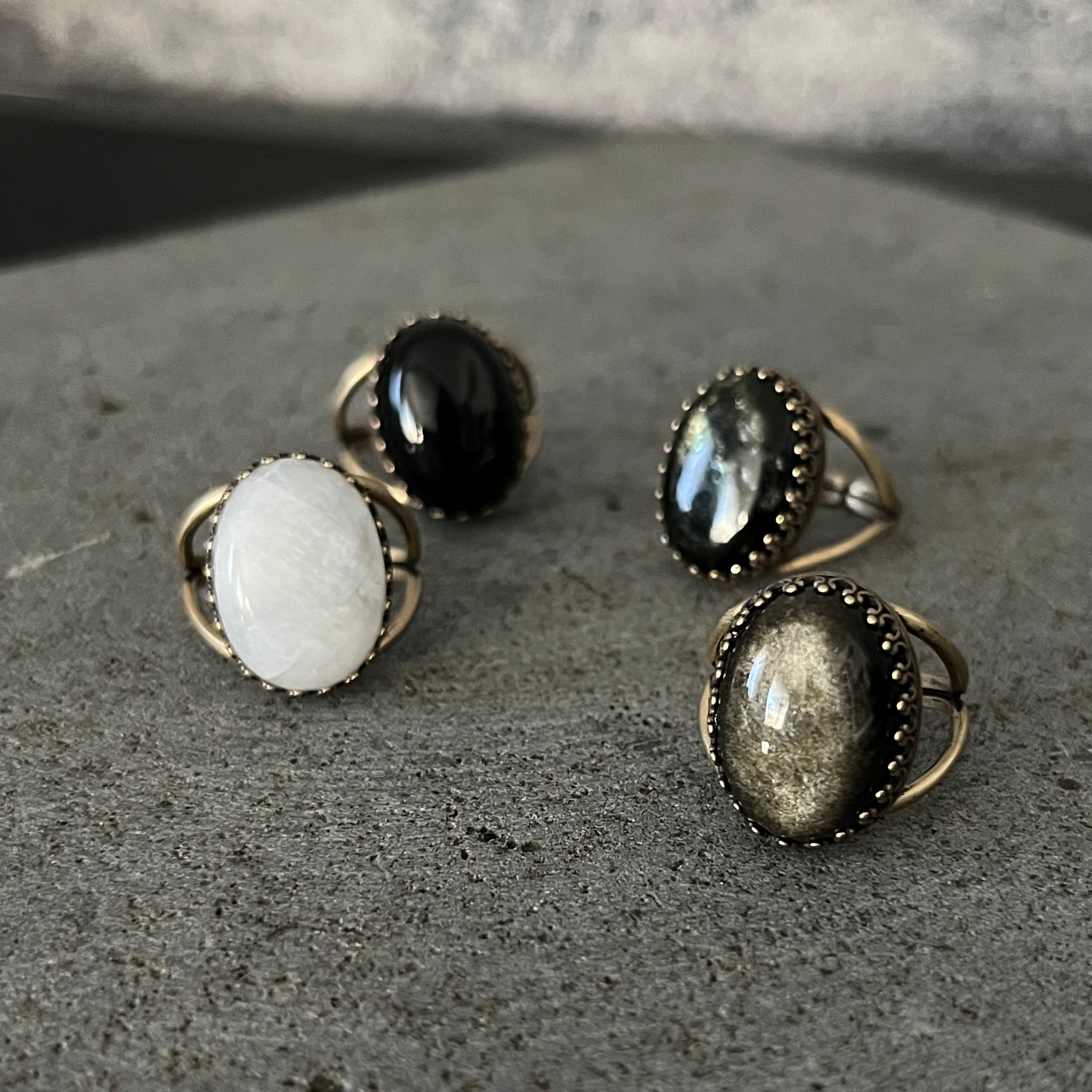 bezel setting ring 【天然石/oval】