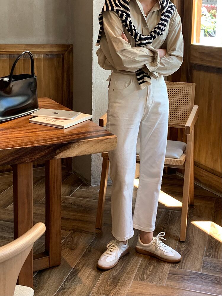 ジーンズ スプリングオータムウェストパンツ レッド ストリート 春物 秋物 ビッグFスモールZ韓国64867229125