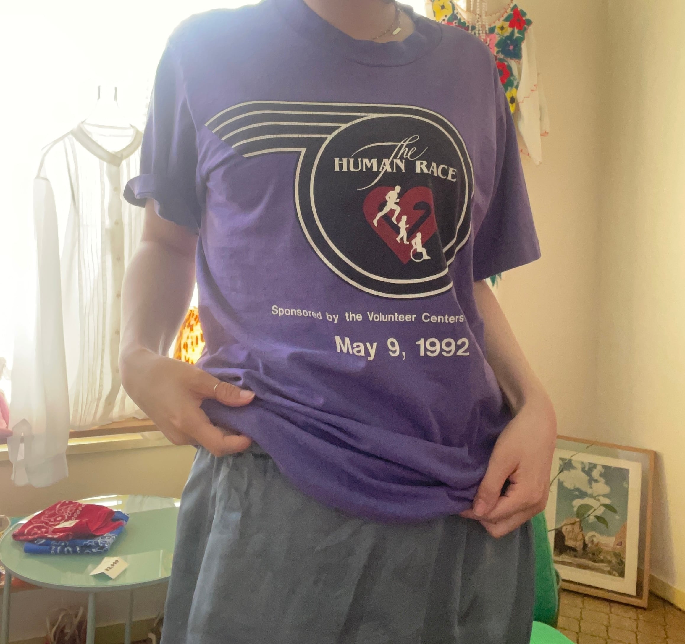 90s ONEITA “The Human Race” Graphic Tee Made in USA