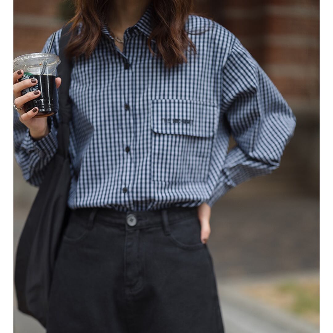 casual loose fall shirt layered top