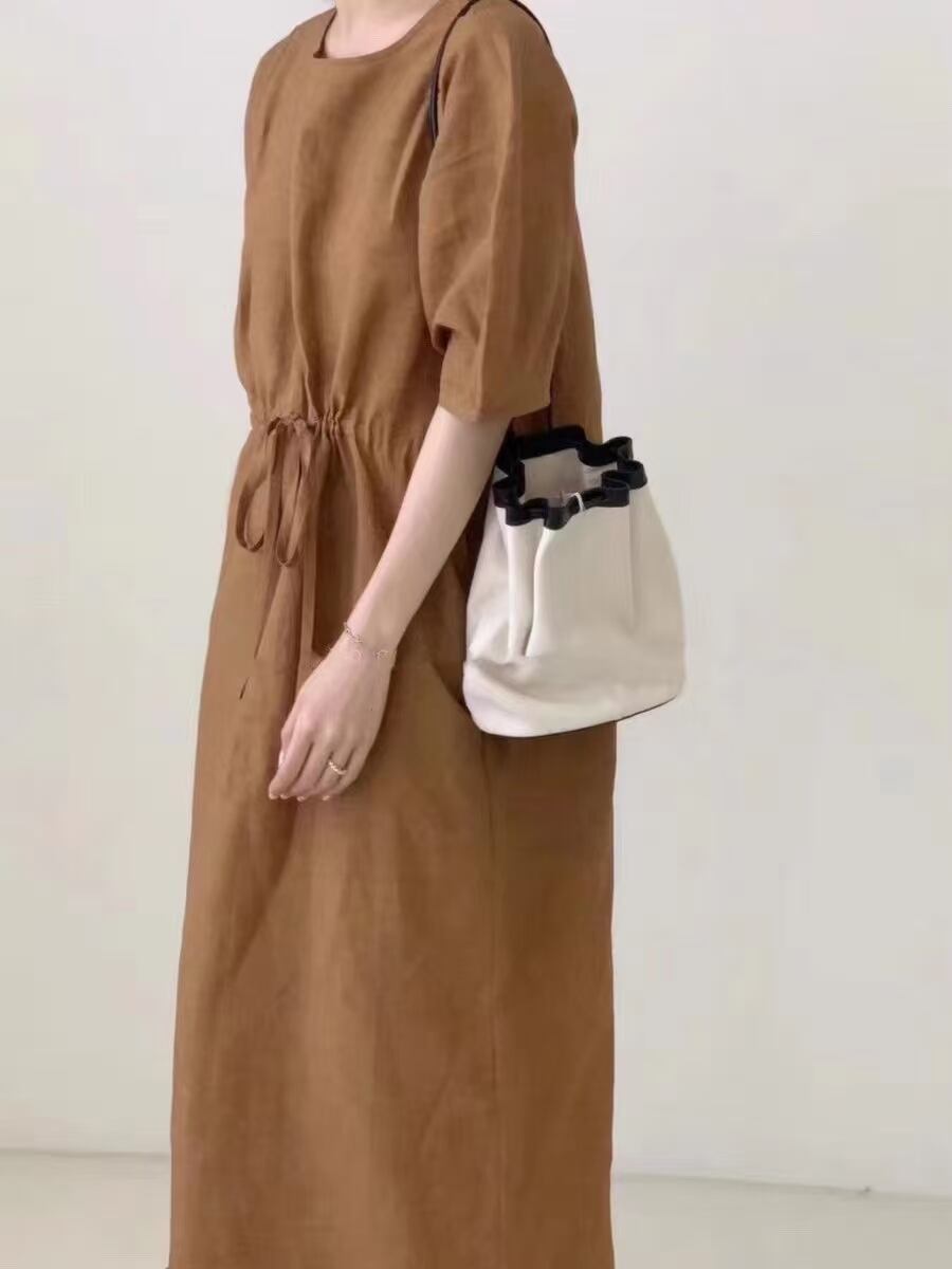 ウエストドロスト コットンワンピース   ASF-212010-1039