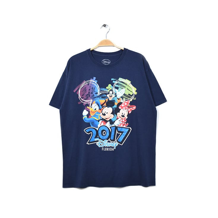 ディズニー 2017 フロリダ ミッキーマウス ミニーマウス グーフィー キャラクター Tシャツ メンズL ディズニーランド @BB0724