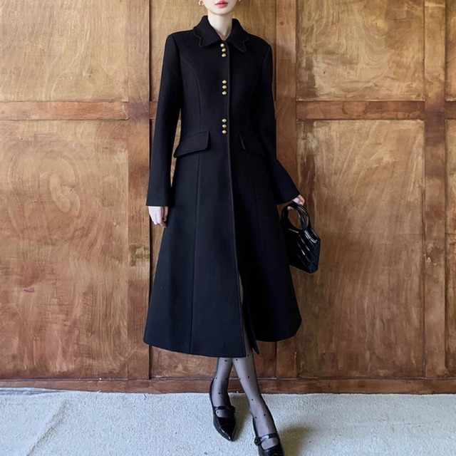 クラシックゴールドボタンロングコート　W00291