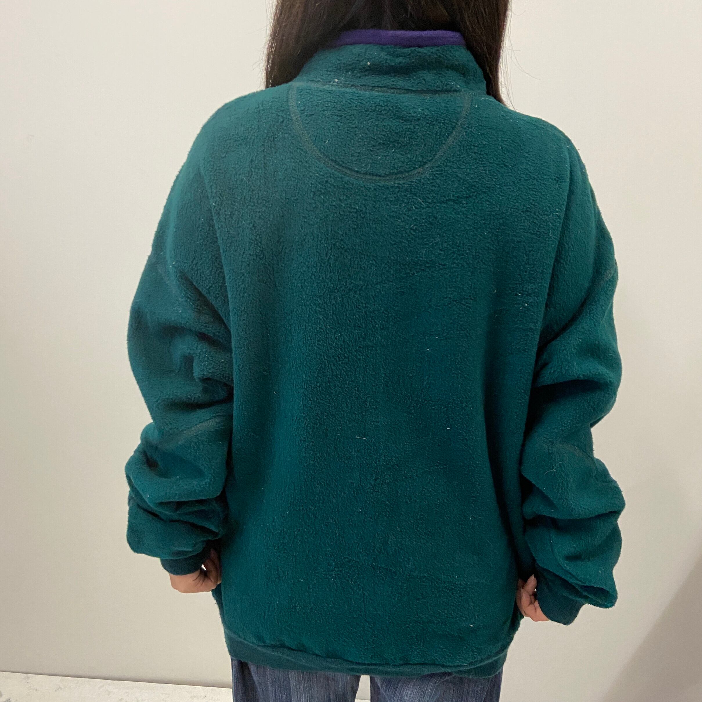 Columbia 90’sフリースジャケット XL ダークグリーン 90s Columbia コロンビア リバーシブル ナイロン シェルベスト