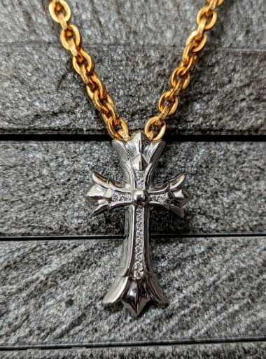 CHROME HEARTS クロムハーツ 18kWG ダブルクロス パヴェダイヤ CHROME HEARTS クロムハーツ 18kWG ダブルクロス パヴェダイヤ