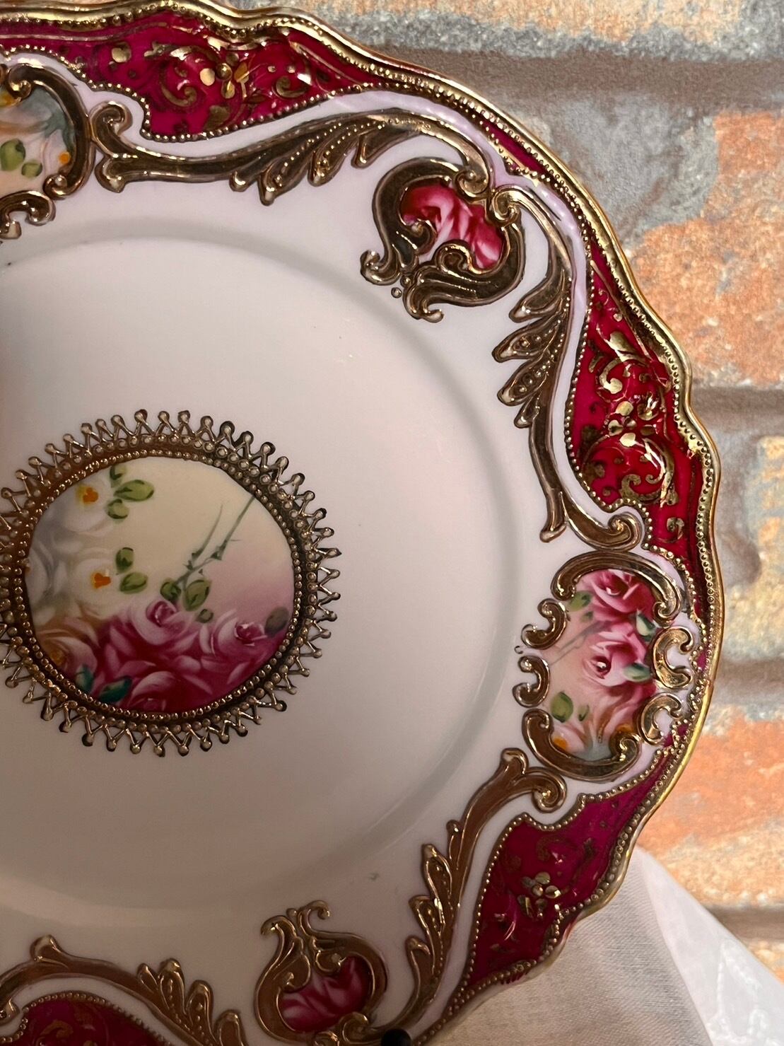 オールドノリタケ 豪華な薔薇柄の飾り皿 | アンティークyumikichi