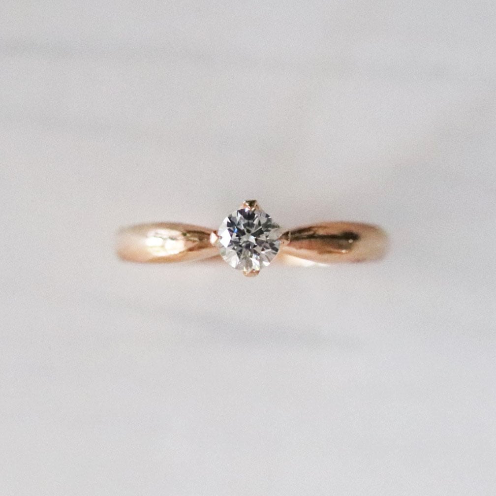 婚約指輪】4本爪_シンプルプラムプ_K18PG | Somm Jewelry【ソム