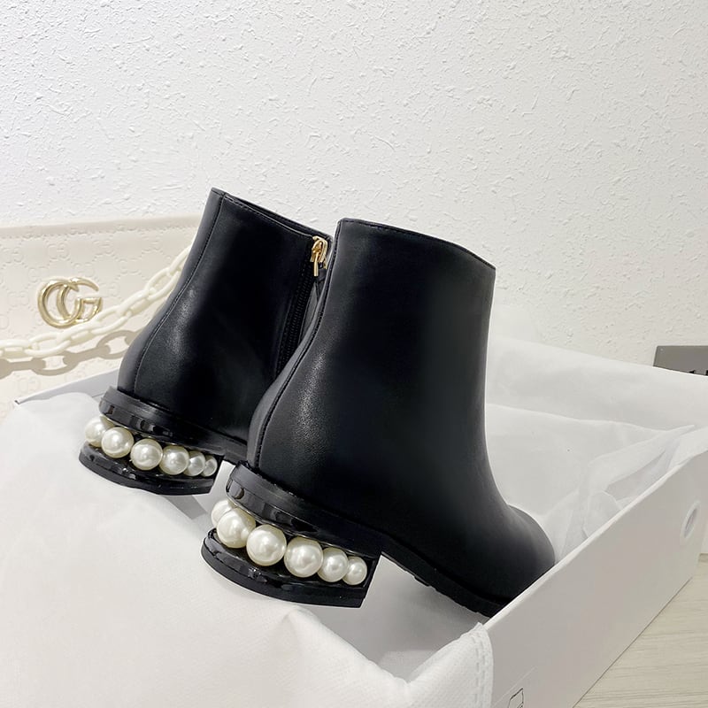 【即納】Heel pearl boots