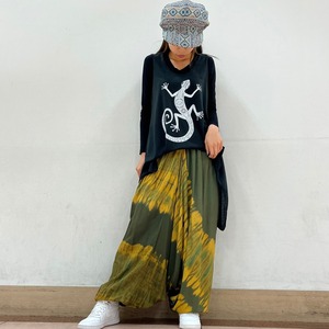 タイダイダイアゴナル染めパンツ