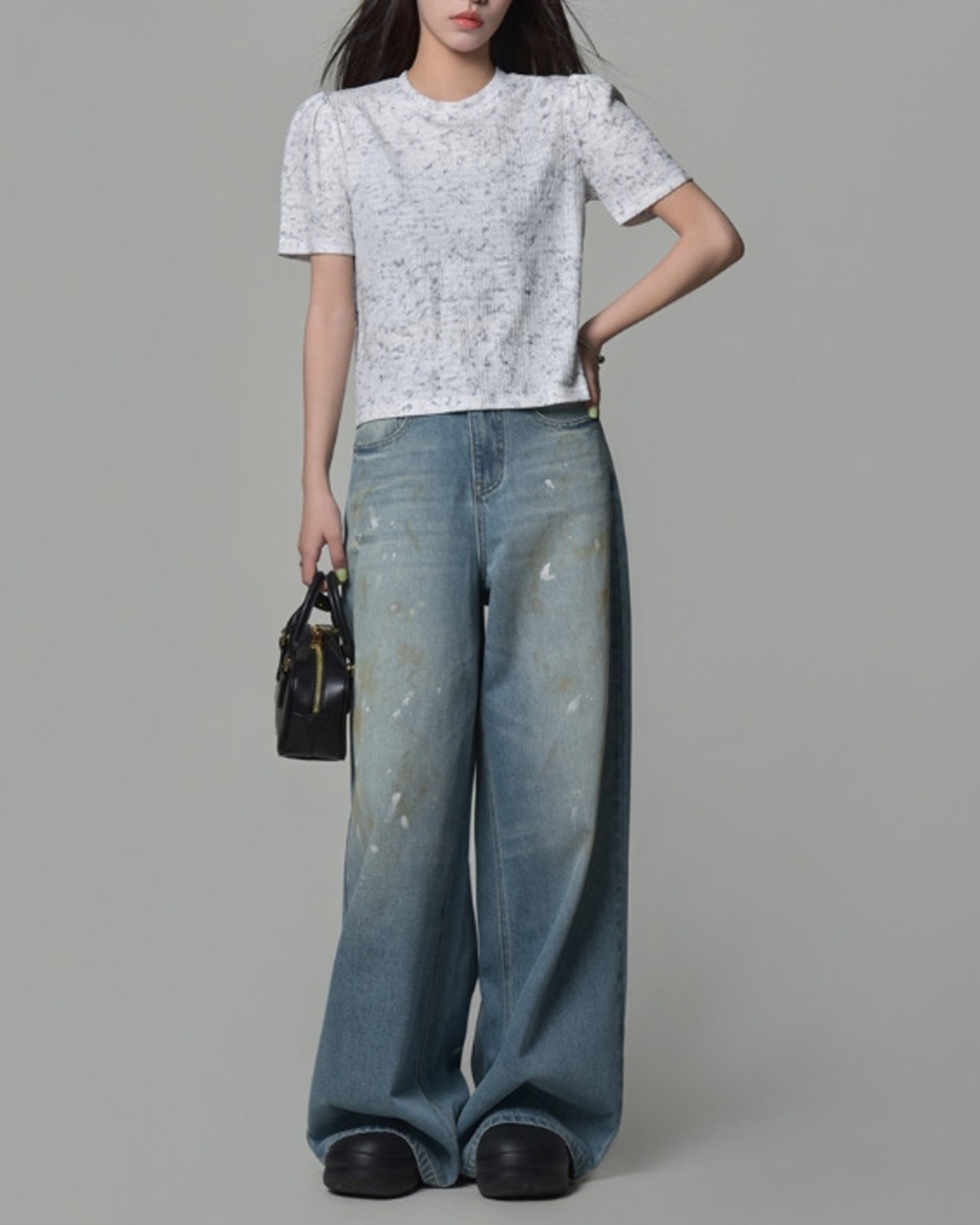 パフスリーブクルーネックTシャツ A1064 - 10