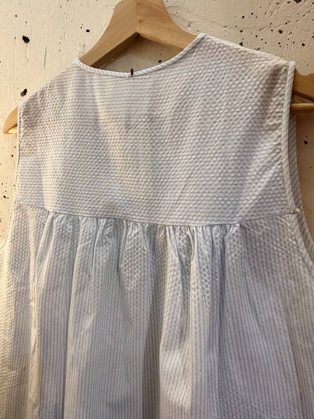 light blue strip seersucker dress