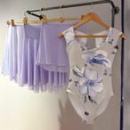 キャップスリーブ ブルームレオタード 3色展開 L1512