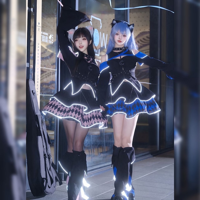 サブカル系ムーンライトチェック柄セットアップ