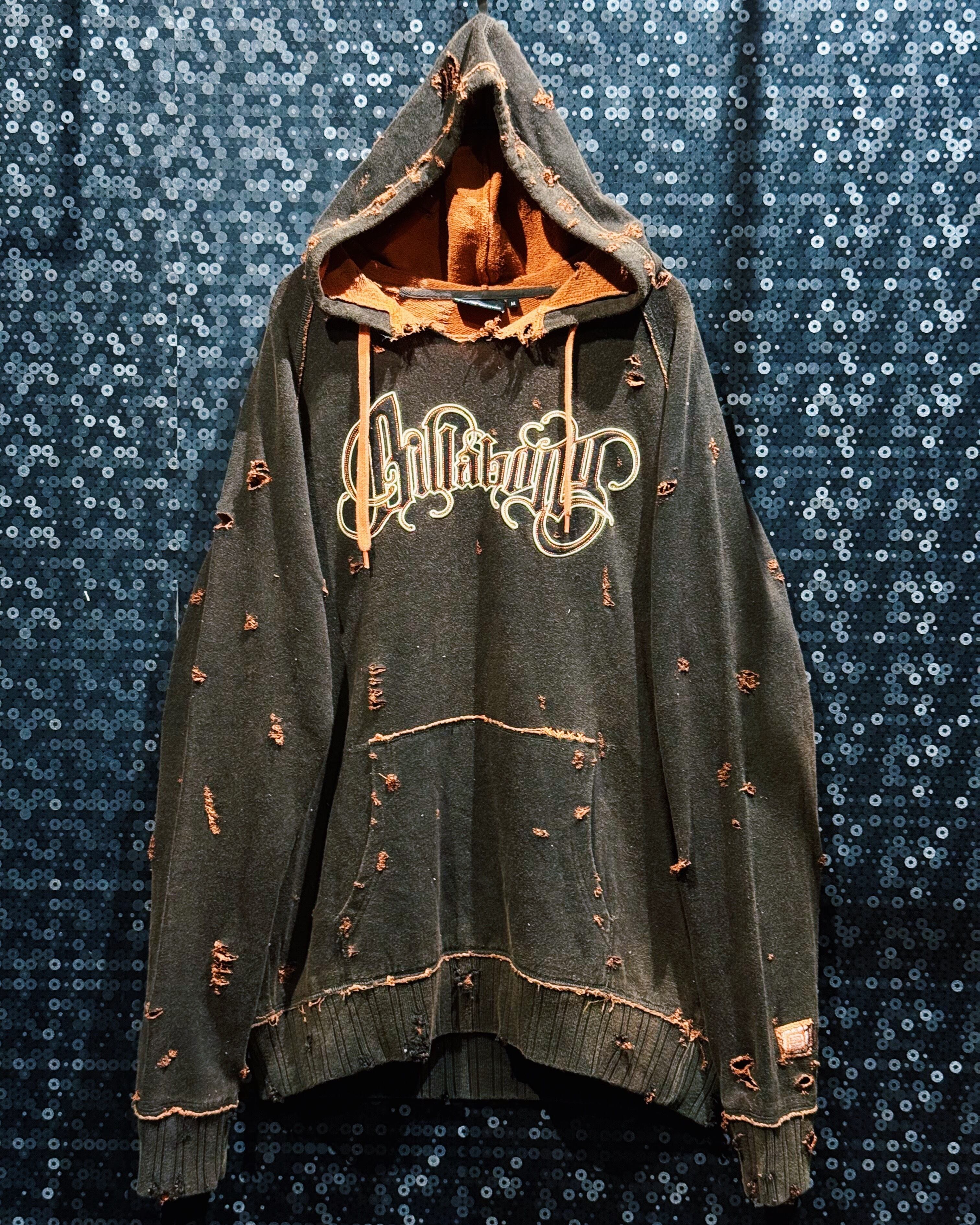 【ÆIEM】original"boro"remake Billabong Distressed Hoodie pullover