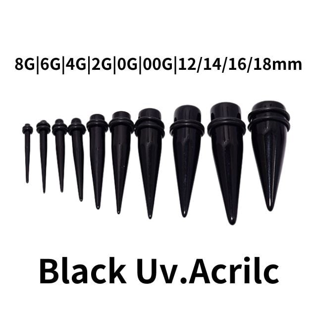 拡張器 エキスパンダー 12G 10G アクリルピアス ブラック インサン