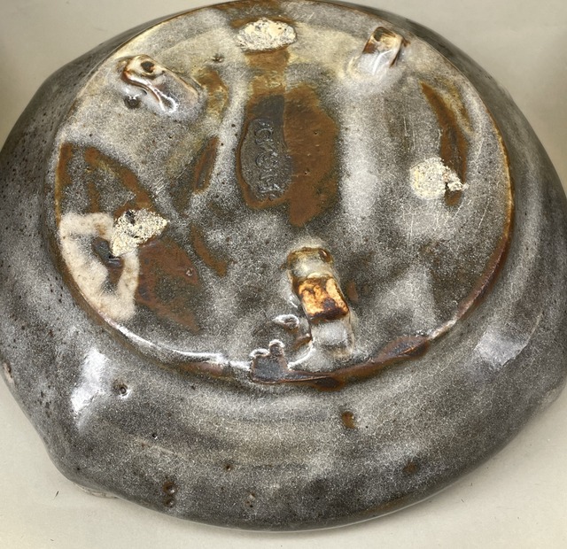 笠原窯　鼠志野　平向付　５枚入共箱