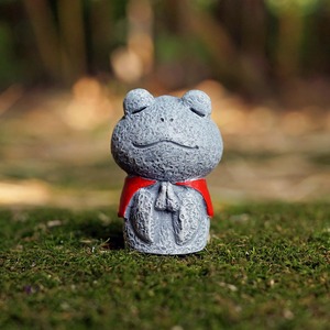 【在庫処分】ReemeHi 動物お地蔵さんセット癒し可愛い小型置物祈りお地蔵様おじぞうさま守り神みかげ石 幸せ願い縁の良いおきもお かわいい御影石 神仏像 (蛙)