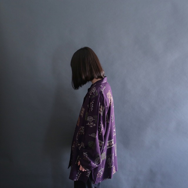 flower and reef art pattern loose shirt