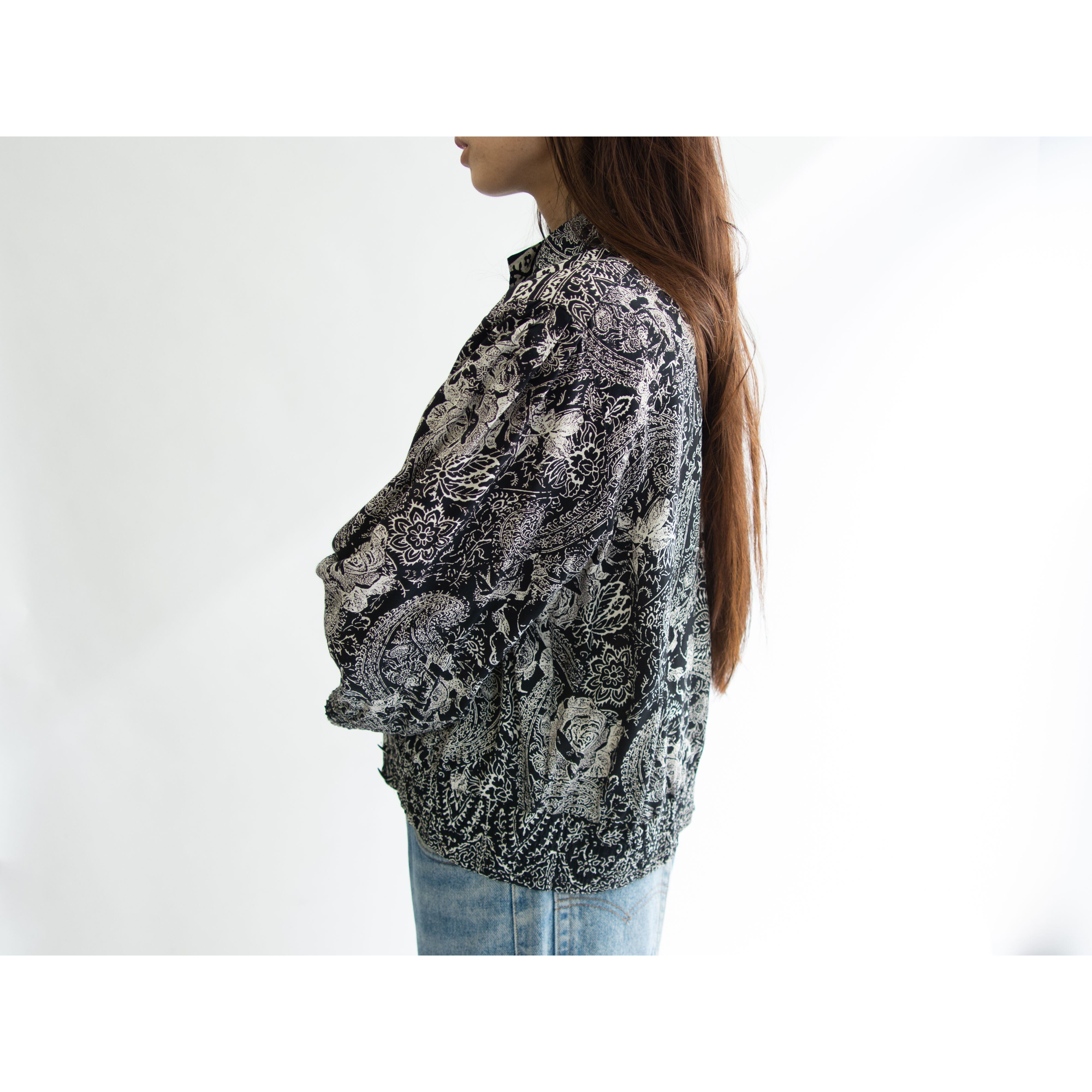 【Made in W.Germany】Printed viscose blouse（西ドイツ製 ヴィスコースプリントブラウス シャツジャケット）12c