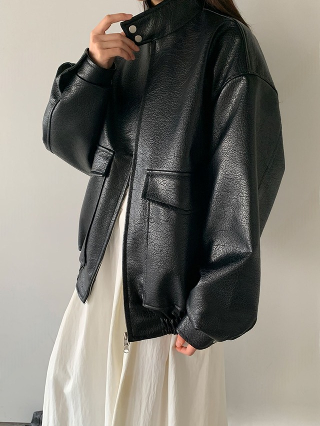 Faux Leather Utility Jacket