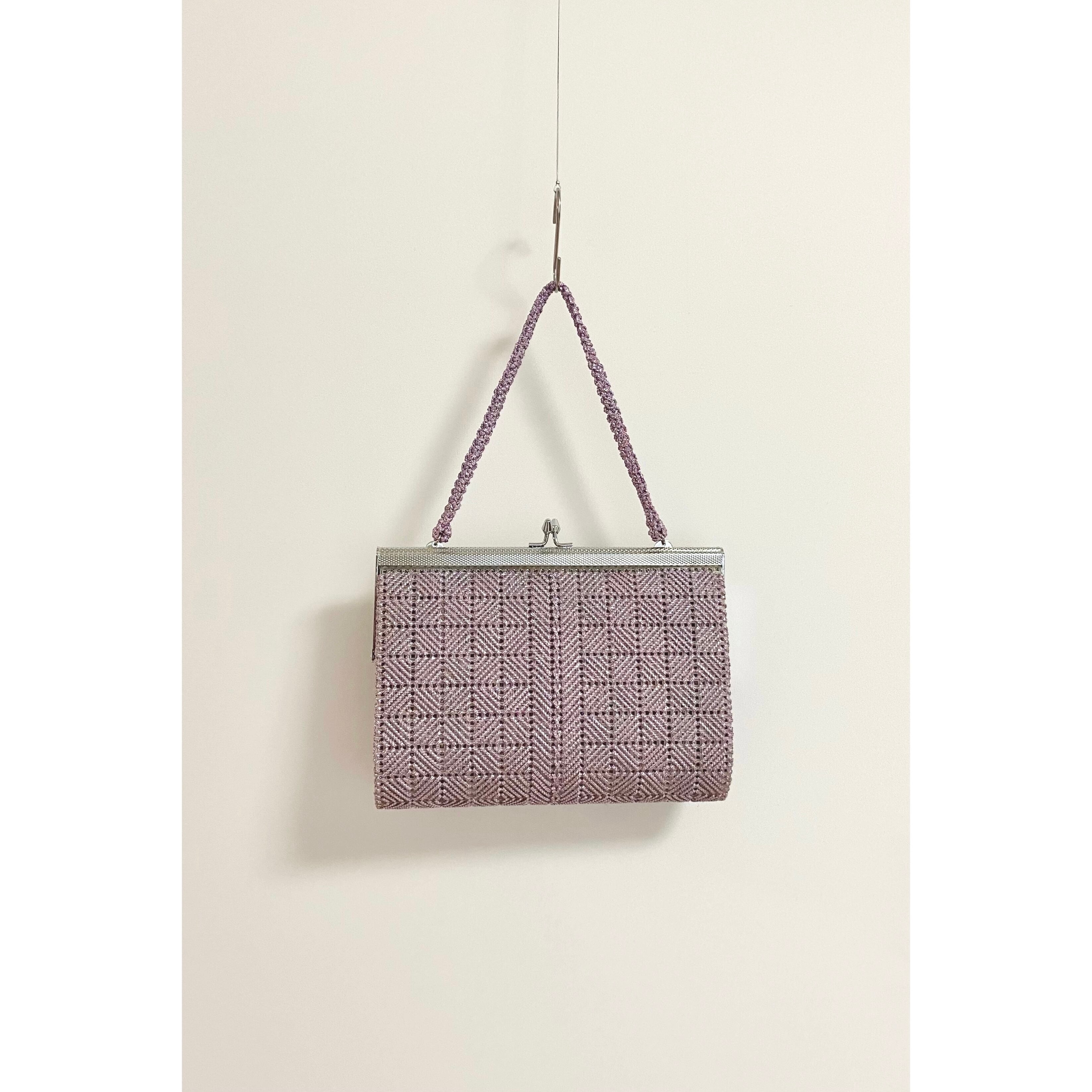 Vintage 70〜80s lilac pink classical mesh bag レトロ ヴィンテージ