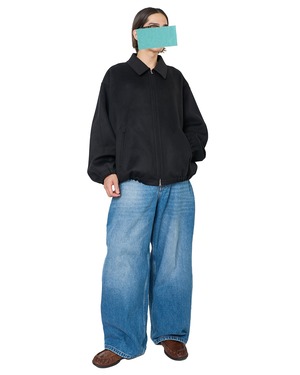 ssstein "W/CA DOUBLE FACE CLOTH ZIP JACKET〔BLACK〕"
