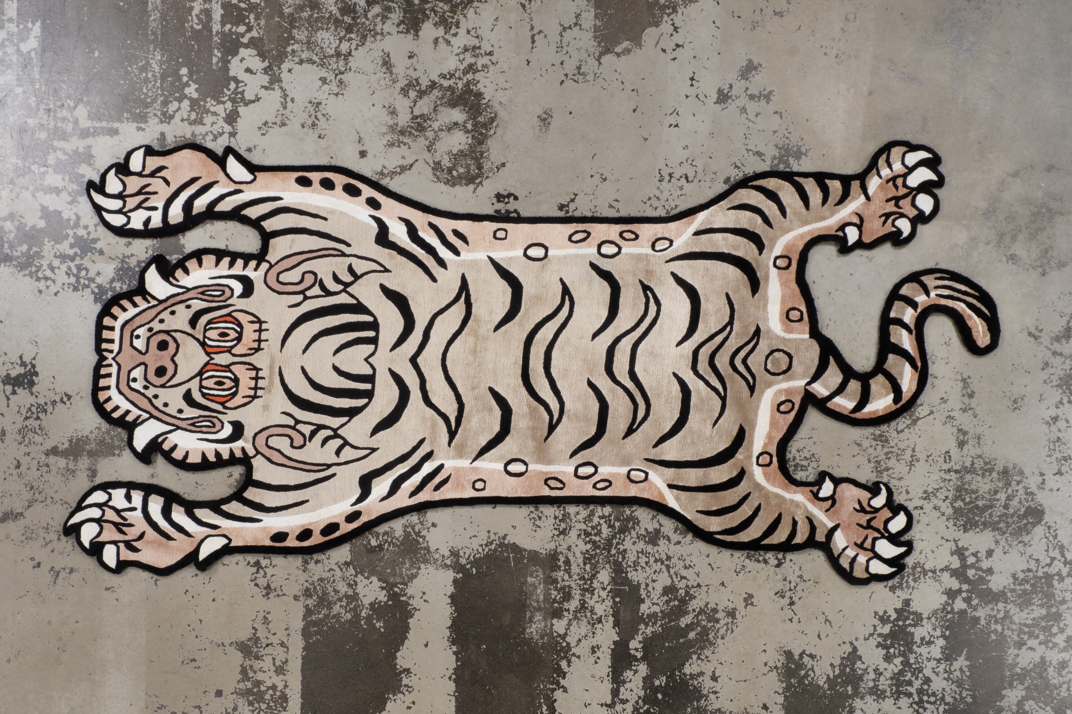 Tibetan Tiger Rug 《Lサイズ•シルク・オリジナル2・ナチュラルサンド