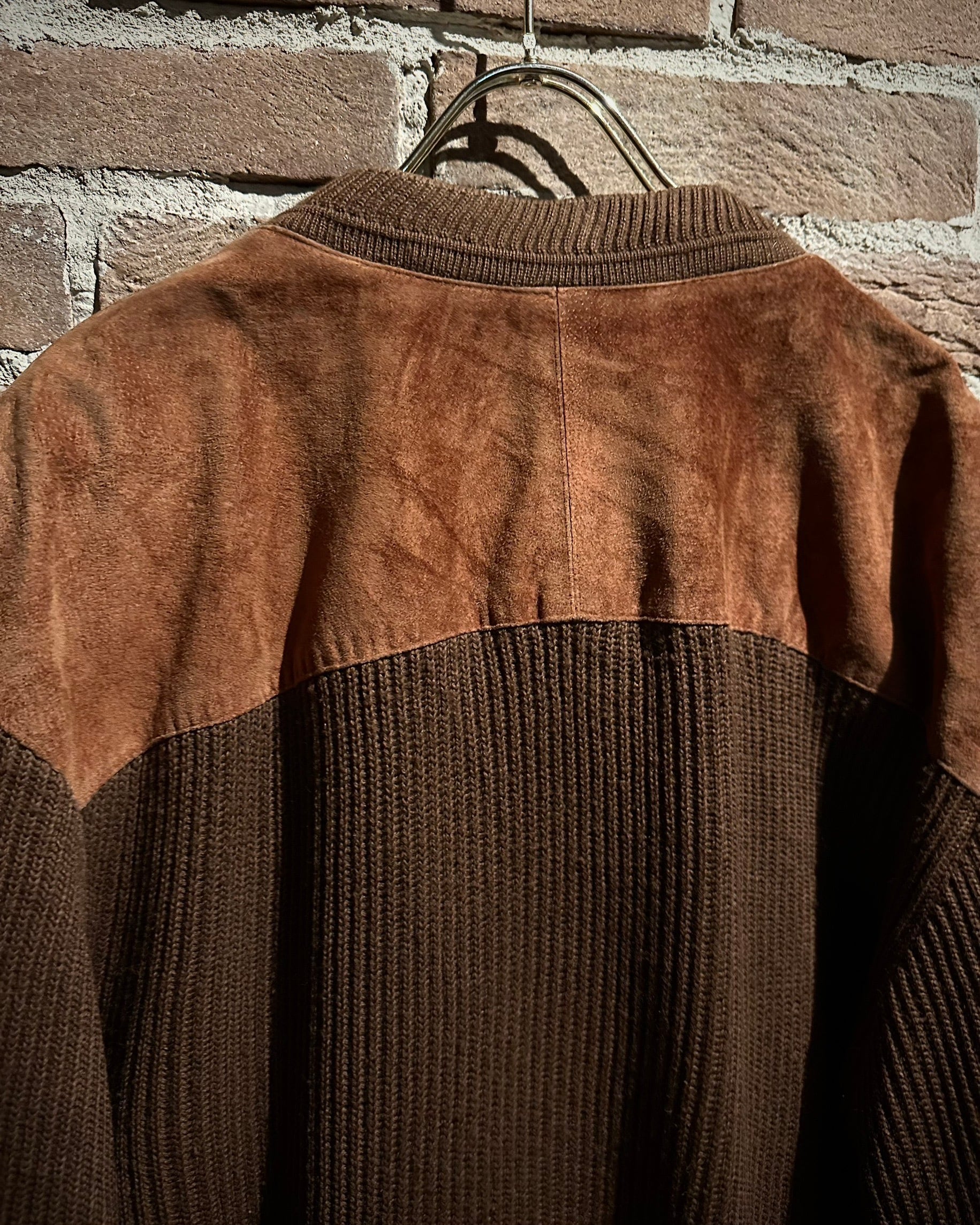 Caka act3】Suede Leather Switching Vintage Cardigan Jacket | Caka