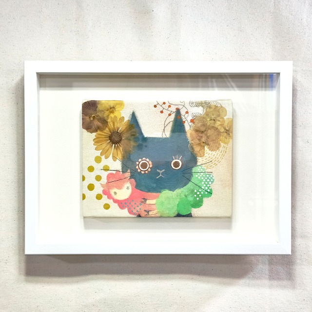 押し花アートアクリル画「いつもいつでも。」（額入り）