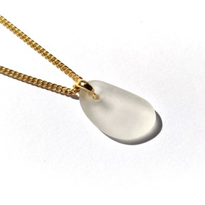 White Seaglass Necklace　MN-48