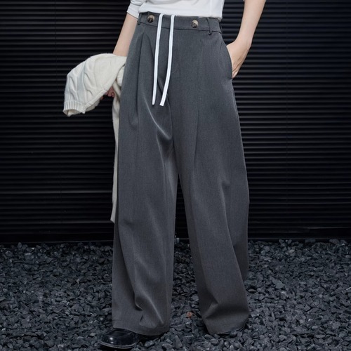 フロントボタンワイドレッグパンツ ・20833