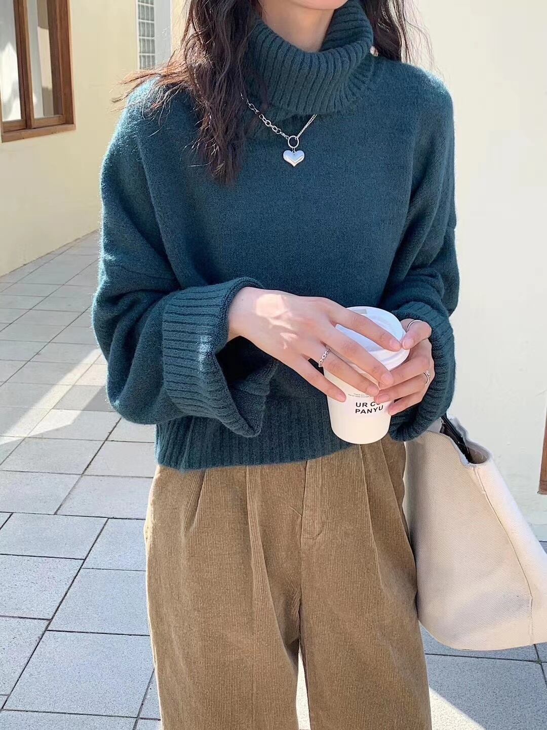 タートルネックカラーニット　AJ2205-D07